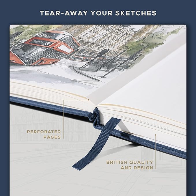 Beechmore Books A4 Sketchbook – 8.5x11 Premium Vegan Leather Bound Large Sketch - Image 5