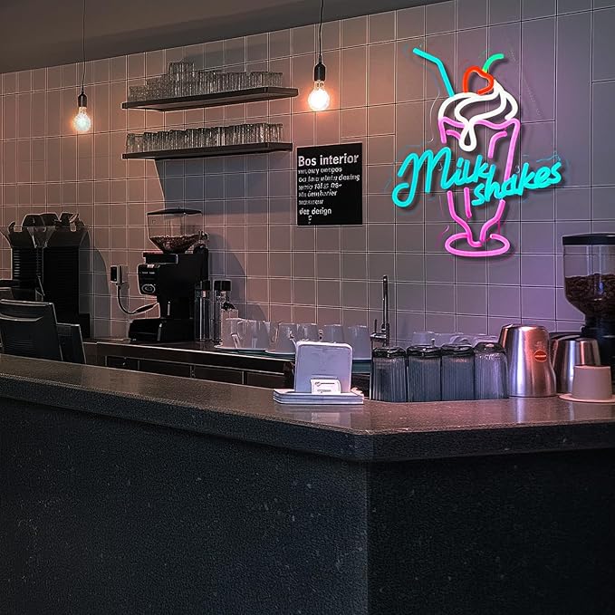 Milk Shakes Neon Signs Ice Cream Neon Light Milk Tea LED Neon Light Milk USB - Image 2