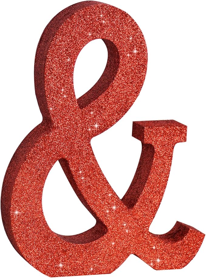 TONIFUL 8 Inch Red Glitter & Table Centerpiece A-Z Red Birthday Party by TONIFUL
