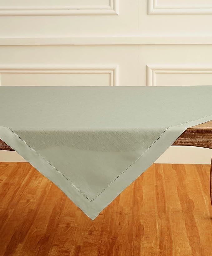 Solino Home Sage Green Linen Tablecloth 52 x 52 Inch - Image 5