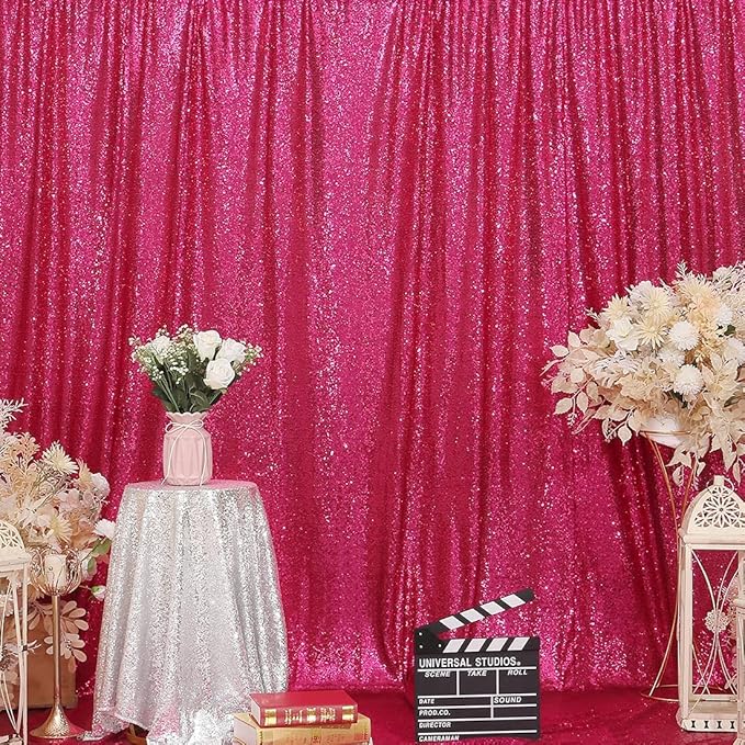 Poise3EHome 8FT x 10FT Sequin Photography Backdrop Curtain by Poise3EHome