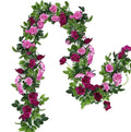 Floweroyal 2 Pack Artificial Flower Garlands 15.8FT Fake Rose Vines Silk by FloweroyalCrafts