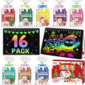Party Favors for Kids: 16 Pack Christmas Rainbow Scratch Art Notebook Classroom by FEREDOKIDS