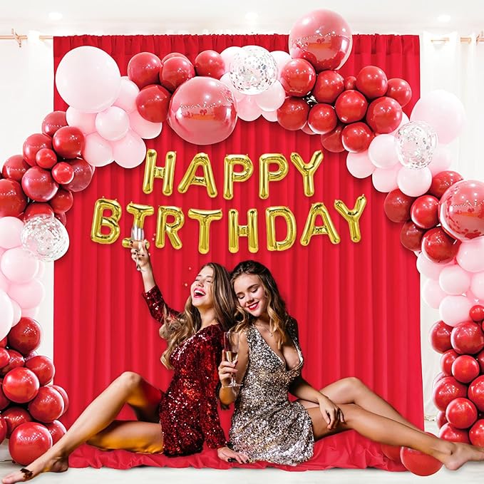 10 x 10 Feet Red Backdrop Curtain - Image 5