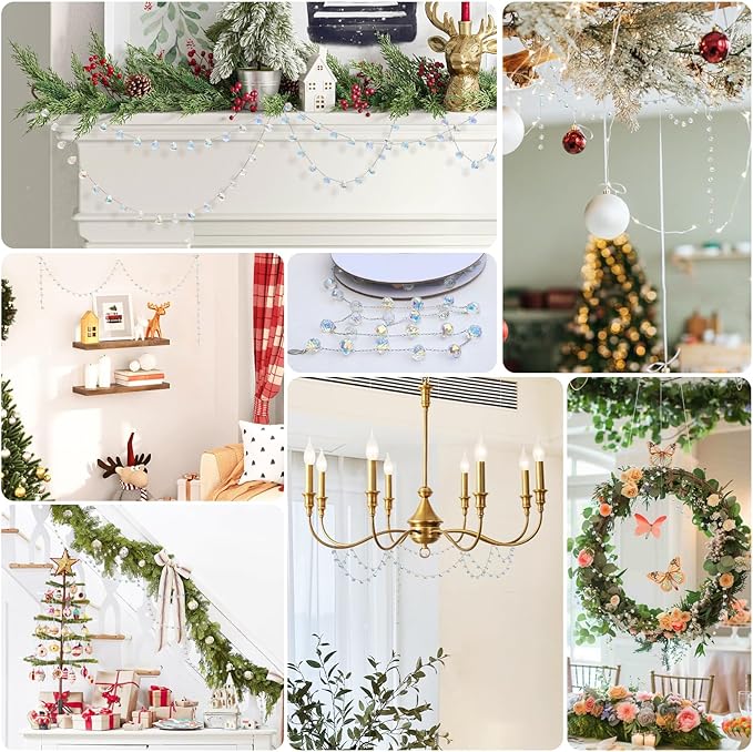 Christmas Garland, 9.8Ft Crystal Glass Beads Strands - Image 6