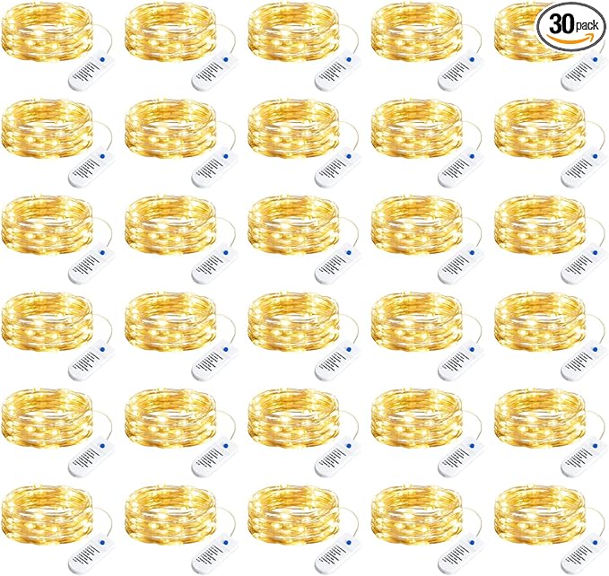 Minetom 30 Pack Fairy Lights Battery Operated String Lights, 8 Modes & Timer by Minetom