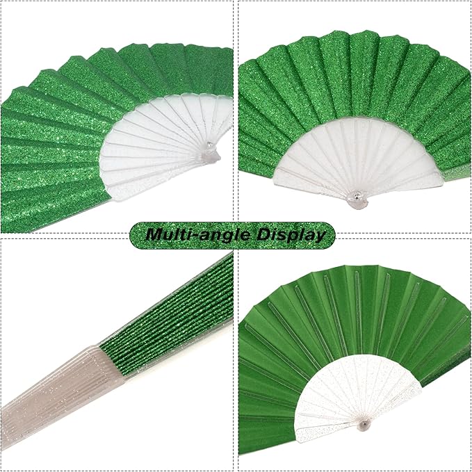 12 Pack Handheld Fan, Folding Hand Glitter fan - Image 5