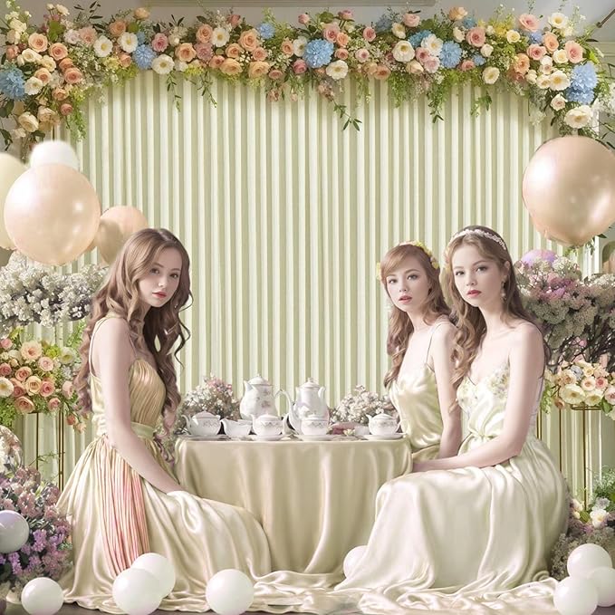 10 x 7 Feet Ivory Backdrop Curtain - Image 4