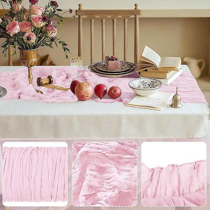 12 Pack Cheesecloth Table Runner 10Ft Christmas Gauze Boho Table Runners - Image 3