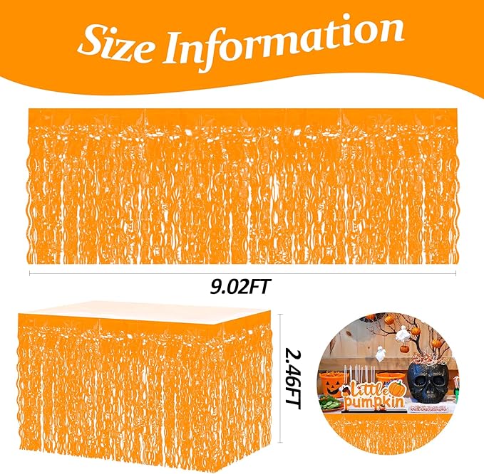 4P Wavy Metallic Tinsel Foil Fringe Table Skirts - Image 2