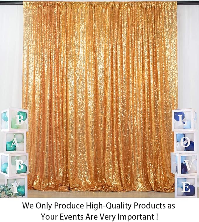 ShiDianYi 20FTX10FT Gold Sequin Photo Backdrop, Select Your Size, Wedding Photo - Image 3