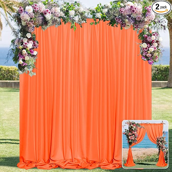 MYSKY HOME Orange Backdrop Curtains by MYSKYHOME