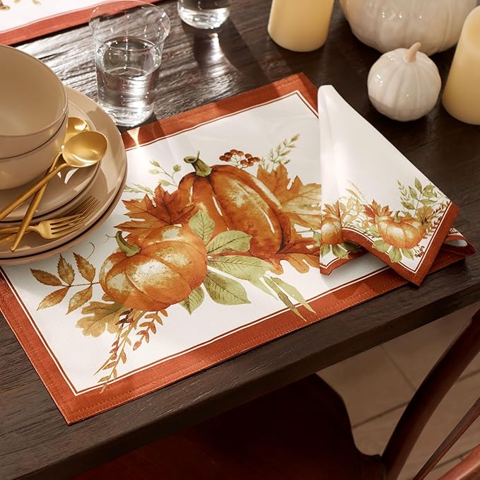 Elrene Home Fashions Autumn Pumpkin Grove Fall Placemat, Seasonal Table Decor - Image 2