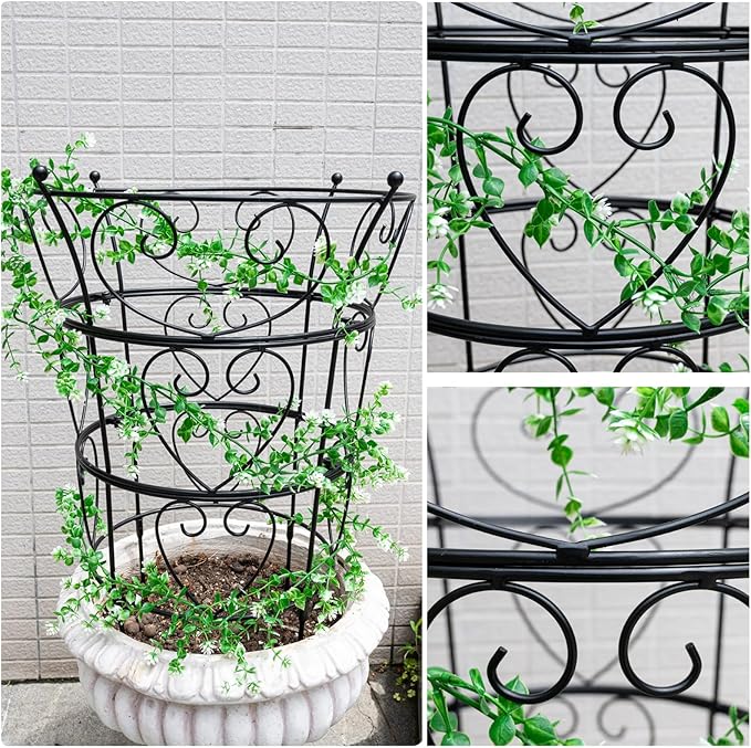 Large Obelisk Trellis Peony Cage 24.6x17 Inches - Image 3
