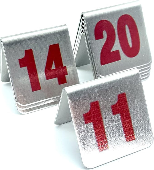 10 Pcs Metal Place Cards Stackable Tent Style Table Numbers，Place Card Holders by TRUEWON