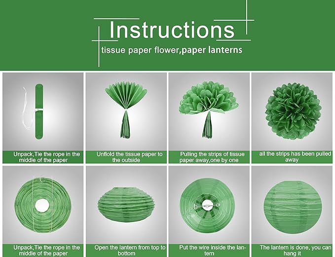 White Green Party Decoration - Image 3