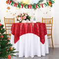 ShinyBeauty Sequin Tablecloth Square 54x54-Inch Red Table Cloths by ShinyBeauty