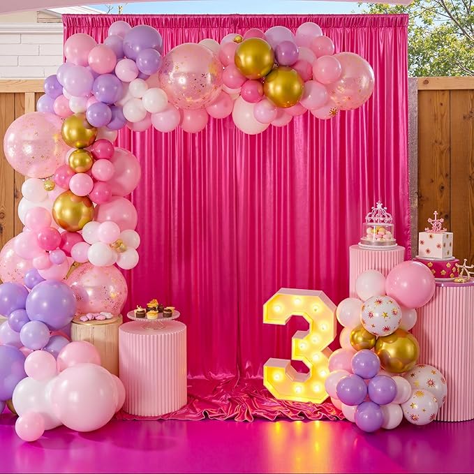 10x10ft Shimmer Hot Pink Sequin Backdrop Curtain - Image 4