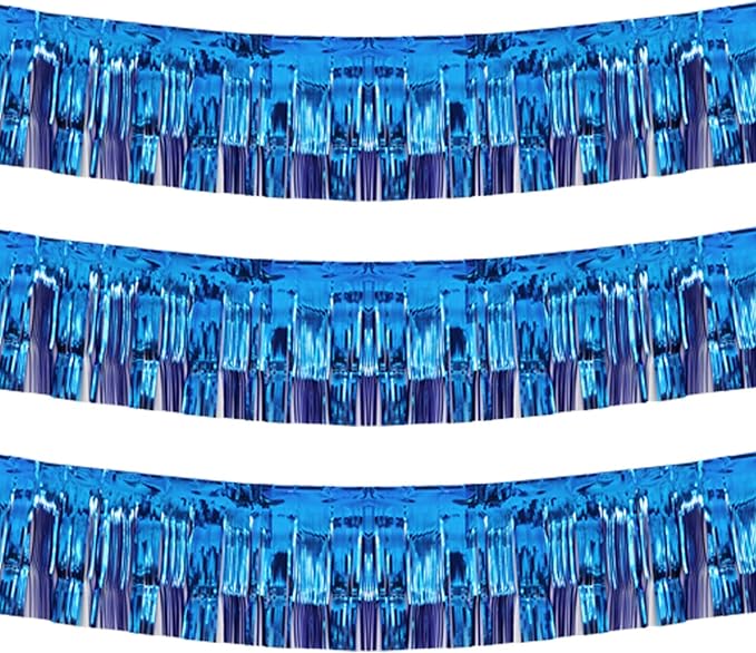 Thick 10 Feet by 15 Inch Royal Blue Foil Fringe Garland by Blukey