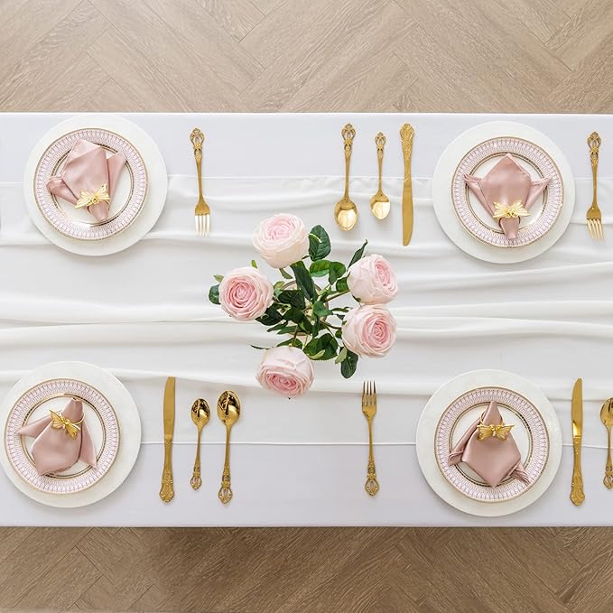 6Pack 9ft Chiffon Table Runner 14x108 Inch Sheer Romantic Table Runner - Image 3