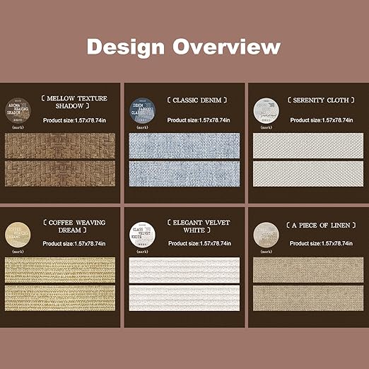 Fabric-Patterned Washi Sticker Set, 6 Rolls Vintage Stickers - Image 4