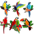 6Pieces Tropical Birds Honeycomb Parrot Paper Cutouts Decorations, Hawaiian by Pedel