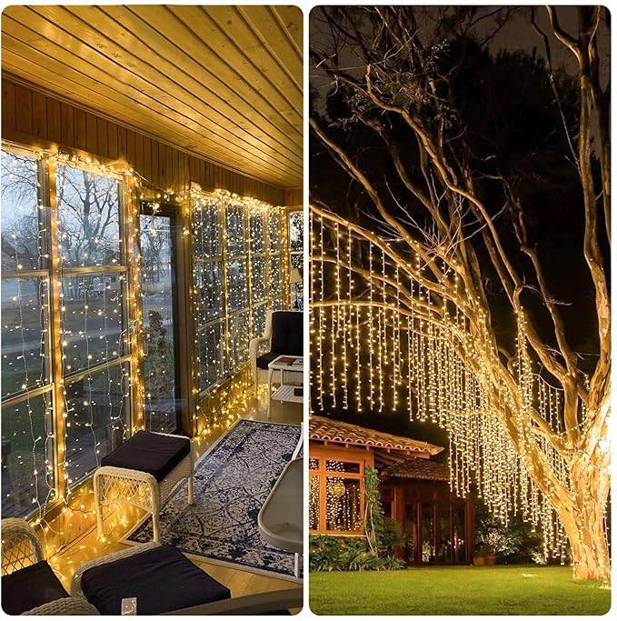 JMEXSUSS 900 LED Outdoor Christmas Curtain Lights, 9.5x29.5ft Christmas Lights - Image 3