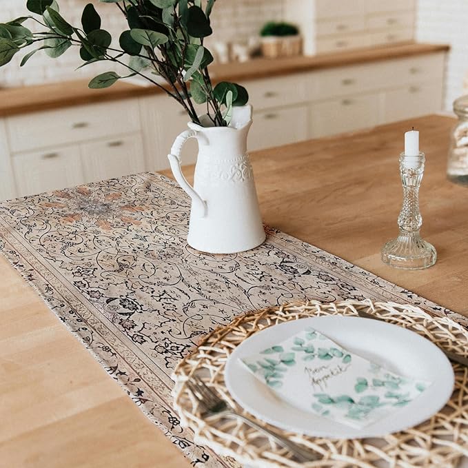 Snycler Table Runner Boho Table Runners Vintage Elegant Farmhouse Table Center - Image 3