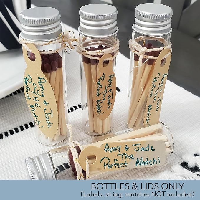 Darware Party Favor Matches Jars: Empty Glass Vials - Image 4