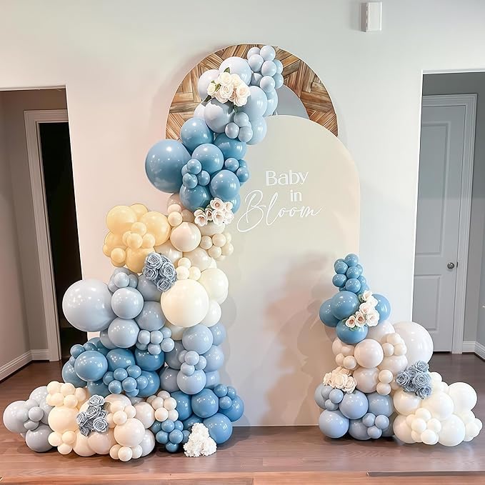 Dusty Blue Balloon Arch Kit 139Pcs Slate Blue Grey Balloons Garland Neutral - Image 3