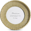 Cuspin Round Picture Frame 4x4 Vintage Gold Frames, Rattan Textured by Cuspin