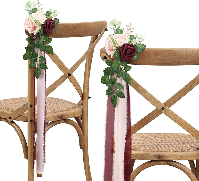 Wedding Aisle Decorations for Wedding Ceremony Set of 10 Pew Flowers for Church by DreamBuilt