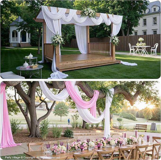 PartyVillage 20ft×15ft White Backdrop Curtain - Image 7