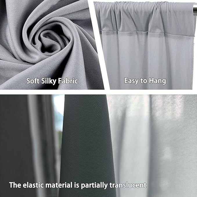 10 x 10 Feet Grey Backdrop Curtain - Image 3