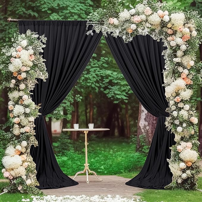 MEETSKY 10ft x 7ft Black Backdrop Curtain - Image 2