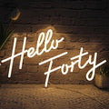 LED Hello Forty Neon Sign 16.5x9.4 inch by Jesalah