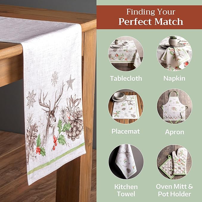 Maison d' Hermine Table Runner 100% Cotton Double Layer Table Runners 108 - Image 5