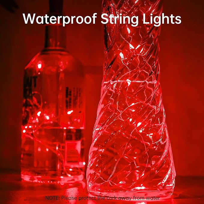 Aluan Wine Bottle Lights with Cork 10 Pack 20 LED Christmas Mini Fairy Lights - Image 3