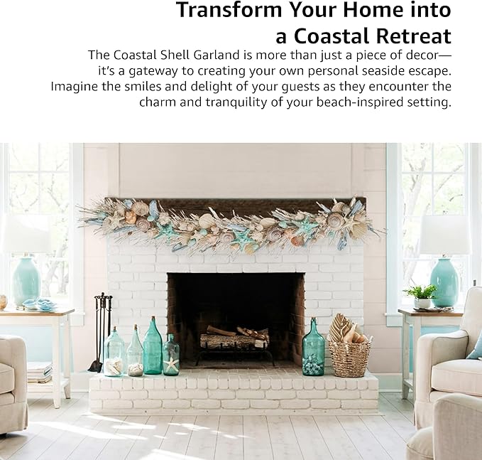 HOLIDAY TREE Handcrafted 48'' Shell Coastal Summer Garland - Image 5