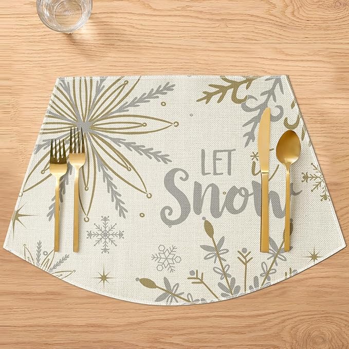 Artoid Mode Christmas Snowflakes Wedge Shape Placemats - Image 2