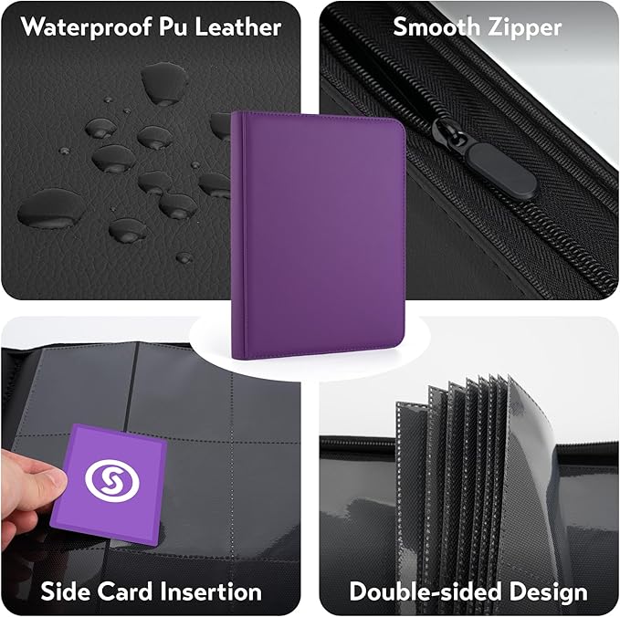 1000+ Pockets Trading Card Binder, Premium 16 Pocket Card Binder, Ringless Side - Image 4