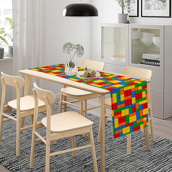 Building Blocks Table Runner Funny Celebration Party Birthday Party - Image 8