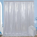 40x10 ft Wrinkle Free Silver Sequin Backdrop Curtain by ENJOYYOURPARTY