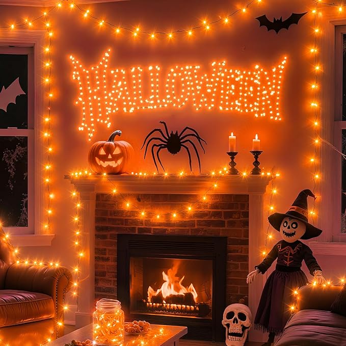 TingMiao Halloween Orange Fairy Lights Battery Operate, 7.2ft 20 LEDs String - Image 8