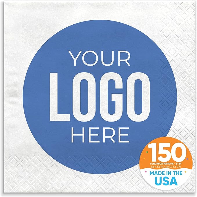 Big Dot of Happiness Custom Logo Party Napkins, Personalized Corporate Branded by BigDotofHappiness