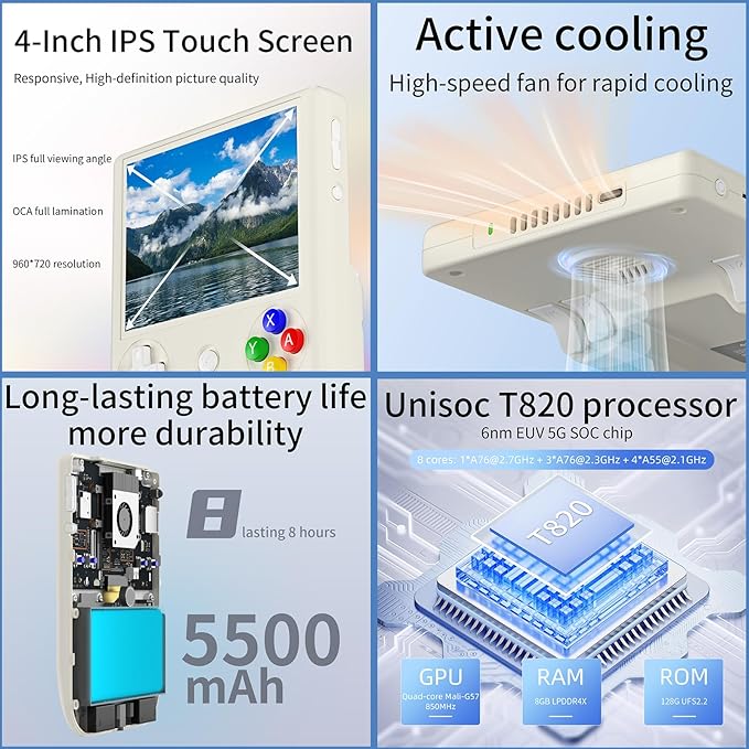 RG406V Handheld Game Console Preloaded Games RG 406V 4-inch IPS Multi-touch - Image 4