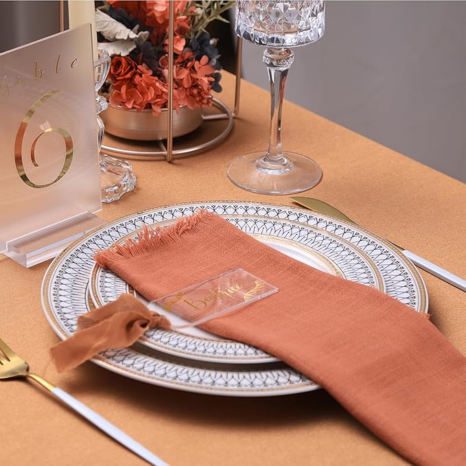 UNIQOOO 20 Pcs Clear Acrylic Place Cards, 3.9x1.6 inches DIY Blank Hanging Tags - Image 6