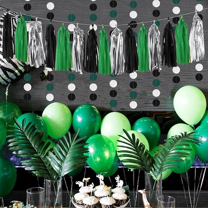 Black Green Silver Football Party-Decorations - Image 6