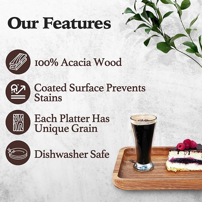 Versatile Acacia Wood Serving Trays - Image 3