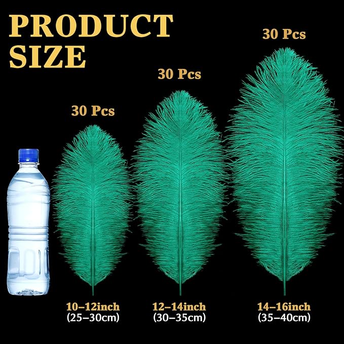Maitys 90 Pcs Large Natural Ostrich Feathers Bulk 14-16 Inch 12-14 Inch 10-12 - Image 2